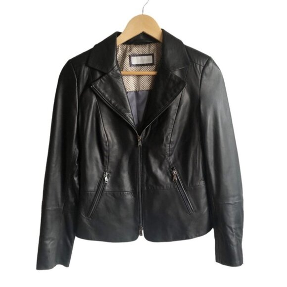 Schyia Lamb Leather Jacket XS Black Soft Supple - Picture 2 of 15